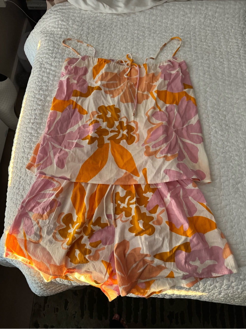Sabo Skirt Pink and Orange Floral Tank Top